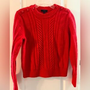 J. Crew Kids Red Cable-Knit Crewneck Sweater